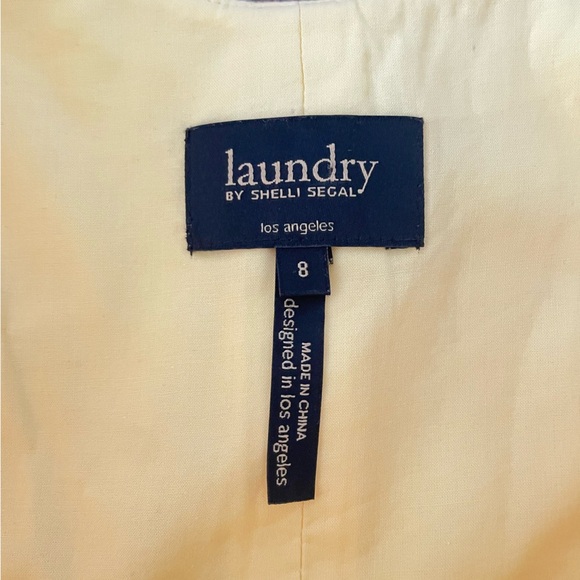 Yellow Sleeveless Spaghetti Strap Mini Dress Floral Beaded Pattern Size 8 - Picture 5 of 5